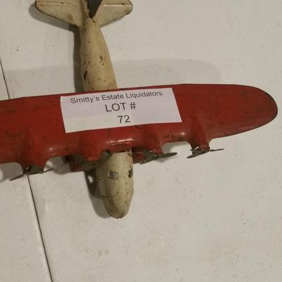 Vintage Wyandotte Metal Propeller Plane Airplane Toy Made in USA