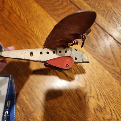 Vintage Wyandotte Metal Propeller Plane Airplane Toy Made in USA