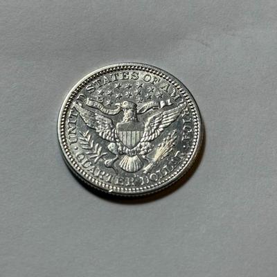 1915-D AU DETAILS CONDITION/CLEANED BARBER SILVER QUARTER DOLLAR AS PICTURED.