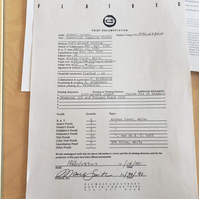 Signed/Numbered Print of “Terrorist Juggling Plates” by Robert L. Levers, Jr. (E-BBL)