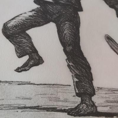 Signed/Numbered Print of “Terrorist Juggling Plates” by Robert L. Levers, Jr. (E-BBL)