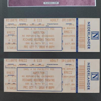 Framed Hamilton Playbill & Tickets (E-BBL)