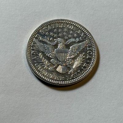 1912-P AU DETAILS CONDITION/CLEANED BARBER SILVER QUARTER DOLLAR AS PICTURED.