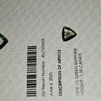 IGI CERTIFIED NATURAL SAPPHIRE 1.35 CT