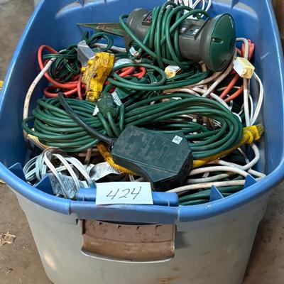 Tote full of Electrical Cords
