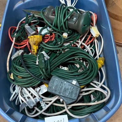 Tote full of Electrical Cords