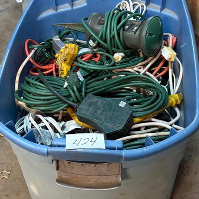 Tote full of Electrical Cords