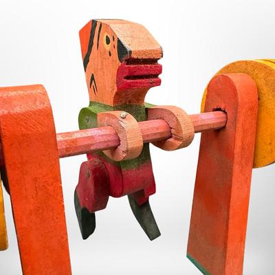 Vintage Wooden Acrobat Pull Toy