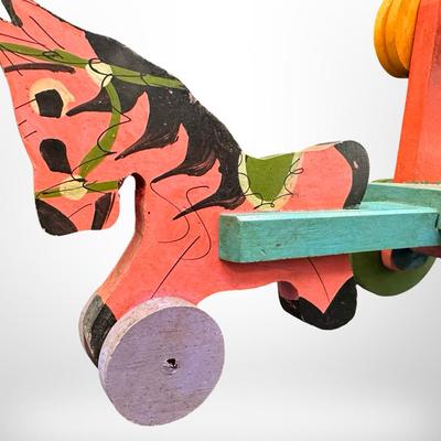 Vintage Wooden Acrobat Pull Toy
