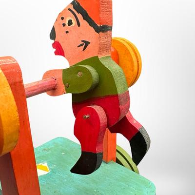 Vintage Wooden Acrobat Pull Toy