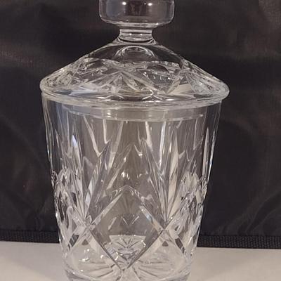 Crystal/Glass Biscuit Barrel with Lid- Approx 7" Tall