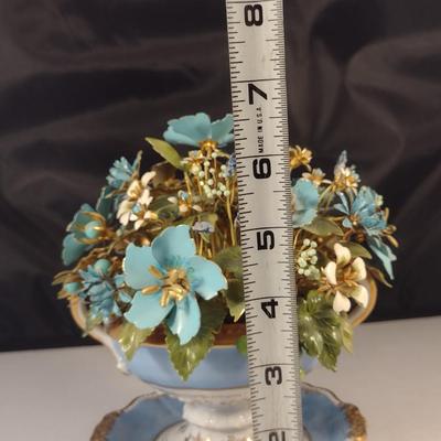 Enameled Metal Flower Arrangement- Approx 6 1/2" Tall