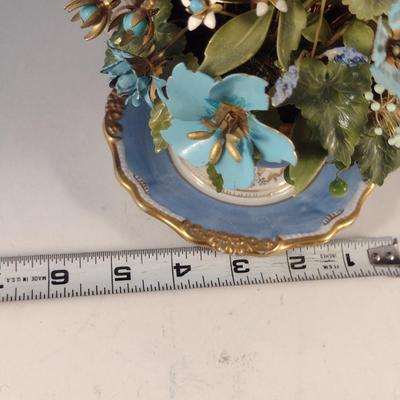 Enameled Metal Flower Arrangement- Approx 6 1/2" Tall