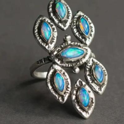 Vintage Opal Marquise Stone Statement Ring