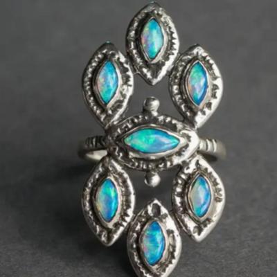 Vintage Opal Marquise Stone Statement Ring