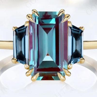 Alexandrite 3 Gemstone Ring