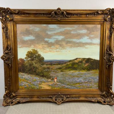 Oil on Canvas Landscape by Robert Wagner "Spring Outing"