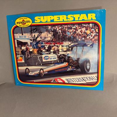 Signed Chris Karamesines Penzoil Superstar Poster