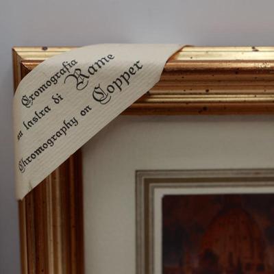 Two 7" Framed Chromography on Copper