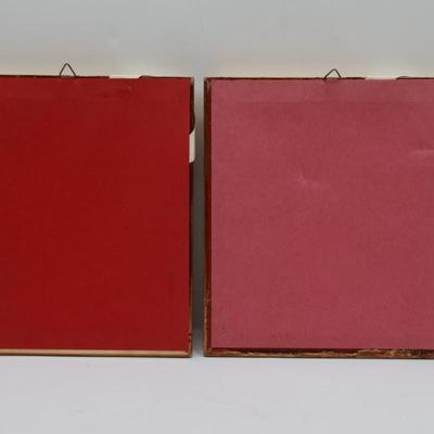 Two 7" Framed Chromography on Copper