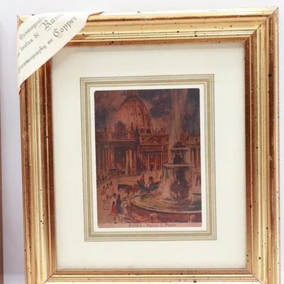 Two 7" Framed Chromography on Copper