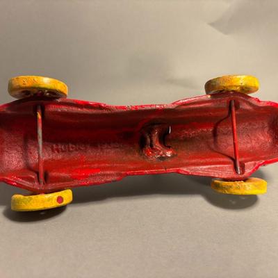 Antique Michelin Man Driving Figurine Red Car