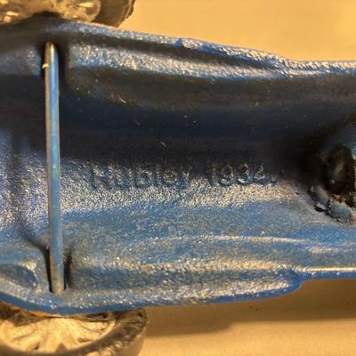 Antique Michelin Man Driving Figurine Blue Car