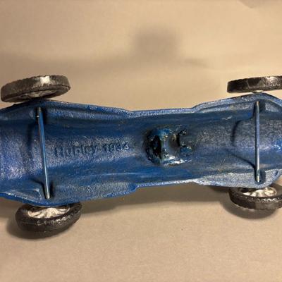 Antique Michelin Man Driving Figurine Blue Car