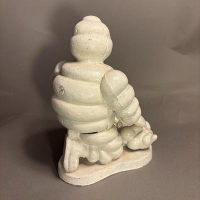 Antique Michelin Man Petting Dog Figurine