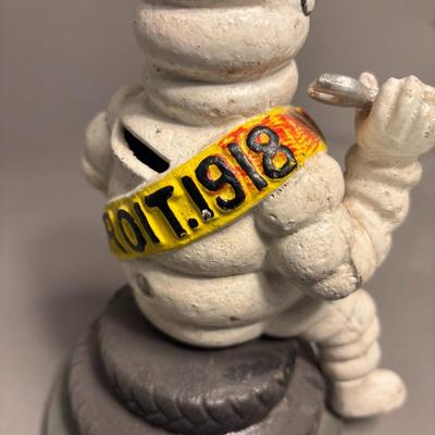 Antique Michelin Man Holding Wrench Figurine/Coin Bank