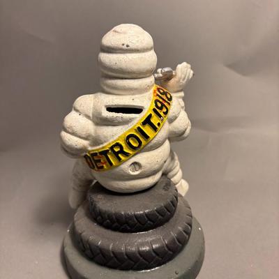 Antique Michelin Man Holding Wrench Figurine/Coin Bank