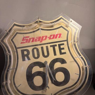 Snap-On Route 66 Neon Light-Up Clock