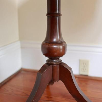 MERSMAN Mahogany Round Accent Table with Drawer