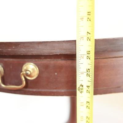 MERSMAN Mahogany Round Accent Table with Drawer