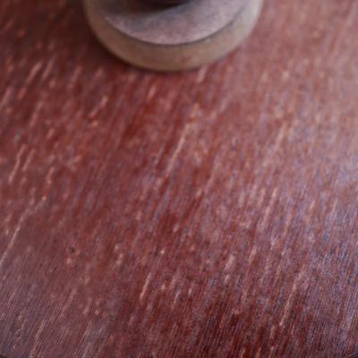 Small Bombay Company Mahogany Pedestal Table with Glass Top