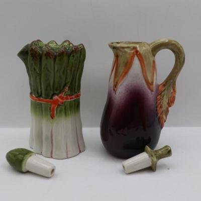 Trifles Made in Italy Vegetable Cruet Set - Oil, Vinegar,‎ Salt and Pepper Tray