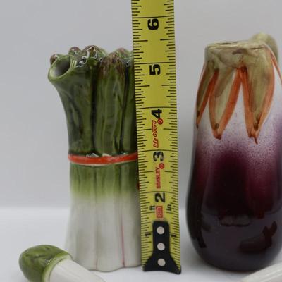 Trifles Made in Italy Vegetable Cruet Set - Oil, Vinegar,‎ Salt and Pepper Tray