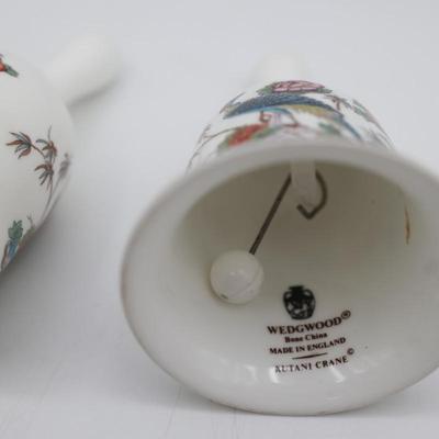 WEDGWOOD Kutani Crane (2) Bells and (3) Trinket Dishes