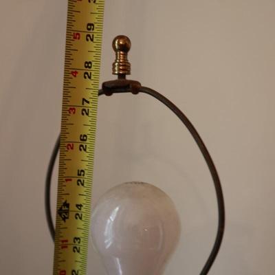 Satin Glass with Gold And White Floral Hand Painted Table Lamp