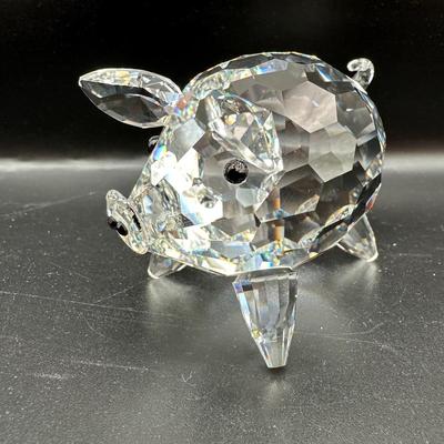Swarovski Cut Crystal Pig Figurine