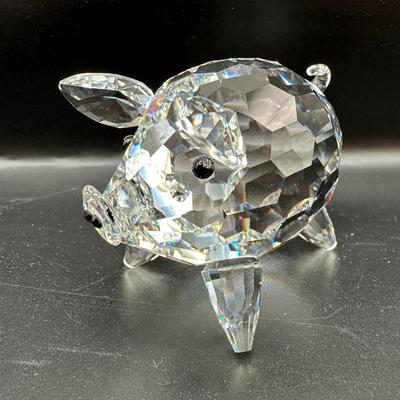 Swarovski Cut Crystal Pig Figurine