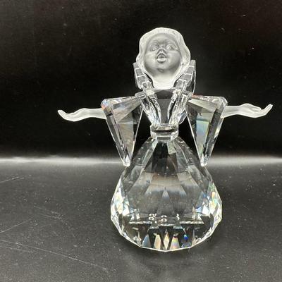 Swarovski Crystal Angel Cheerful Times Frosted Head Arms Figurine