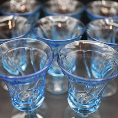 FOSTORIA Jamestown 6" Blue Glasses - Set of (8)