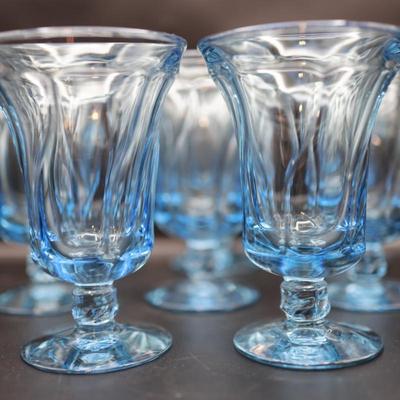 FOSTORIA Jamestown 6" Blue Glasses - Set of (8)