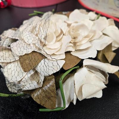 LOT 80: Variety of Ladies' Hats, Red Purse, and Ladies' Scarf