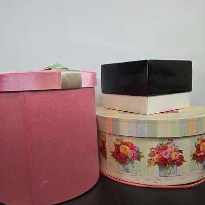 LOT 80: Variety of Ladies' Hats, Red Purse, and Ladies' Scarf