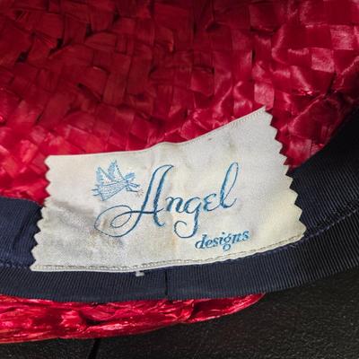 LOT 80: Variety of Ladies' Hats, Red Purse, and Ladies' Scarf