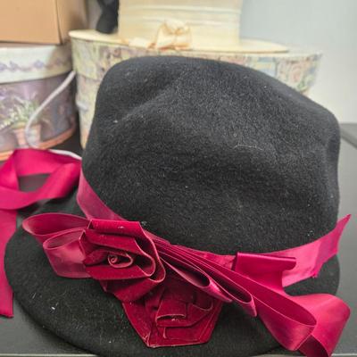 LOT 96: Formal Hats and Velvet Clutch Purse