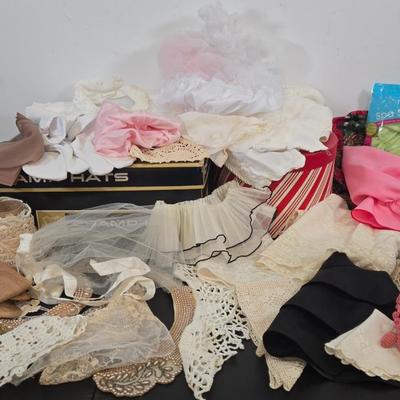 LOT 99: Lace Collars, Sleeping Bonnets, Nylon Stockings, and More