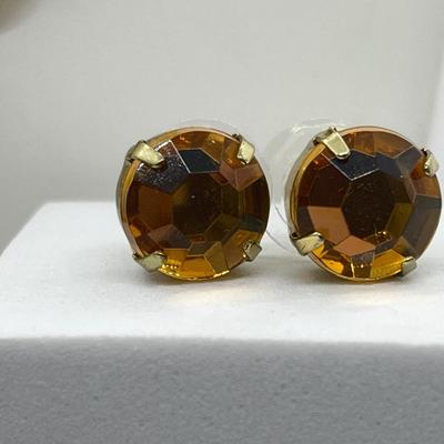 LOT 161J: Crystal Necklace and Earrings with a Faux Citrine Cuff Bracelet